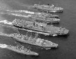 RFA Retainer, HMS Galatea, RFA Reliant, HMS Hermes, RFA Tidereach, HMS Minerva