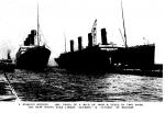 Postcard, Sister Ships White Star Liners RMS Titanic & Olympic at Belfast
