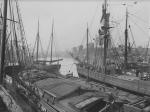 Sailing shps and barges in Garston Dock