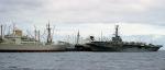HMAS Melbourne (?) and Otaki (?)