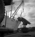 Heavy truck being unloaded in Sundsvall