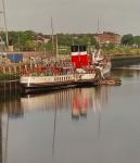 PS Waverley from adjacent bridge, Glasgow