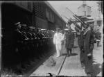 HMS Hood. Vice Admiral Field (left) inspecting the RAN Guard of Honour, 27 February 1924