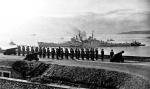 HMS Vanguard leaving Devonport 1956