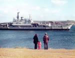 HMS Hermes approaching Devonport 1978